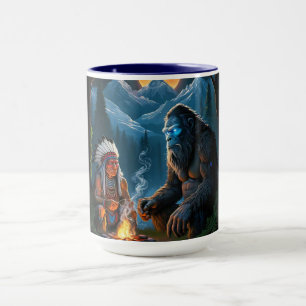 Bigfoot and Chief Moonlit Forest Gathering Mug