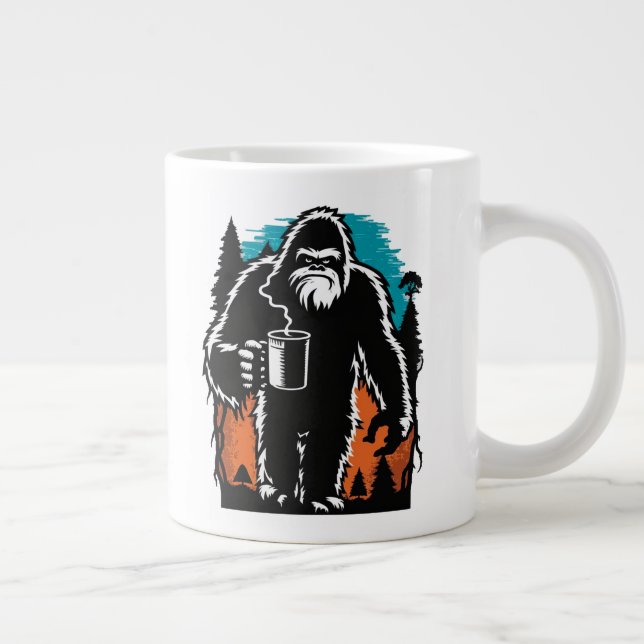 BIGFOOT AND COFFEE  LARGE COFFEE MUG (Right)