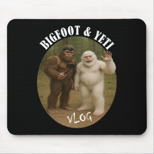 Bigfoot And Friend Vlog Funny Camping Hiking Selfi Mouse Pad