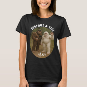 Bigfoot And Friend Vlog Funny Camping Hiking Selfi T-Shirt