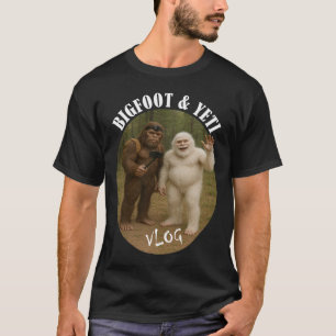 Bigfoot And Friend Vlog Funny Camping Hiking Selfi T-Shirt