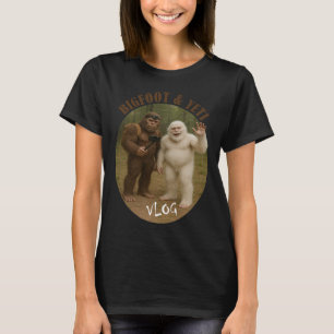Bigfoot And Friend Vlog Funny Meme Hiking Selfie S T-Shirt