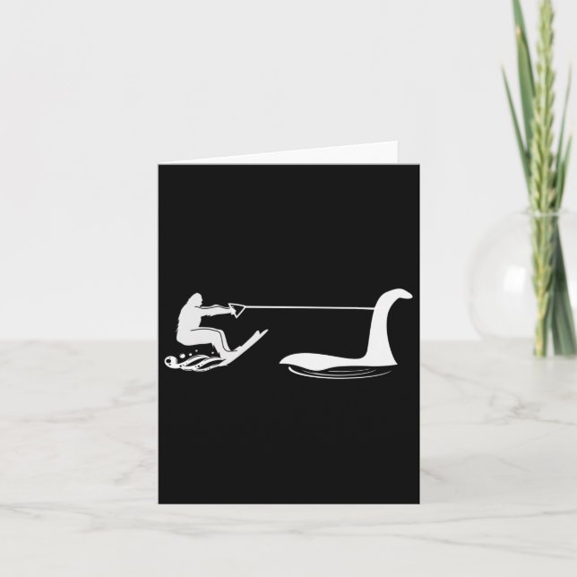 Bigfoot And Lochness Monster Jet Skiing  Card (Front)
