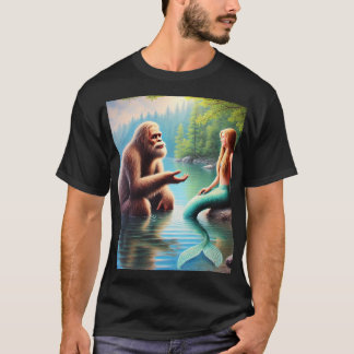 Bigfoot and mermaid - friends forever T-Shirt
