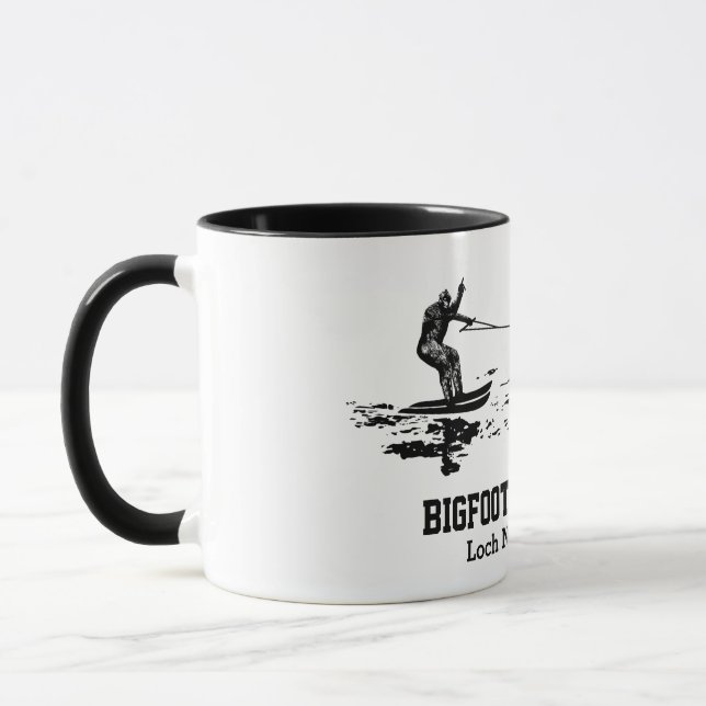 Bigfoot and Nessie Loch Ness Personalised Text Mug (Left)