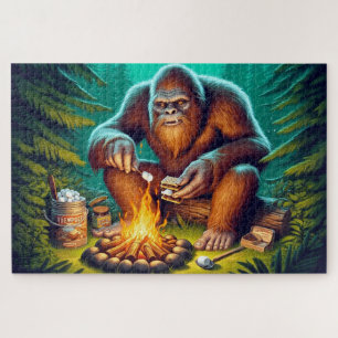 Bigfoot and the Campfire S’mores, Bigfoot Campfire Jigsaw Puzzle