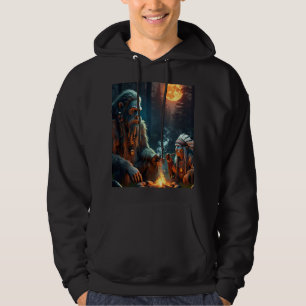 Bigfoot and The Chief Moonlit Forest Gathering Hoodie