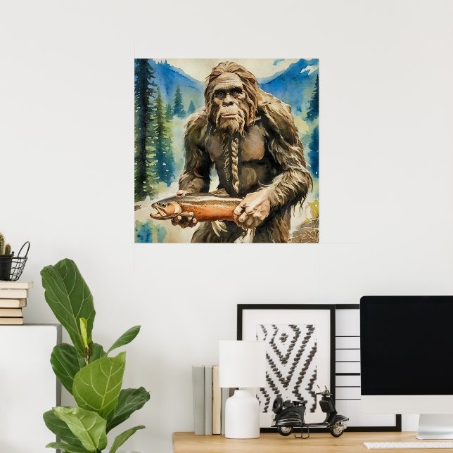 Bigfoot and Trout Poster (Home Office)