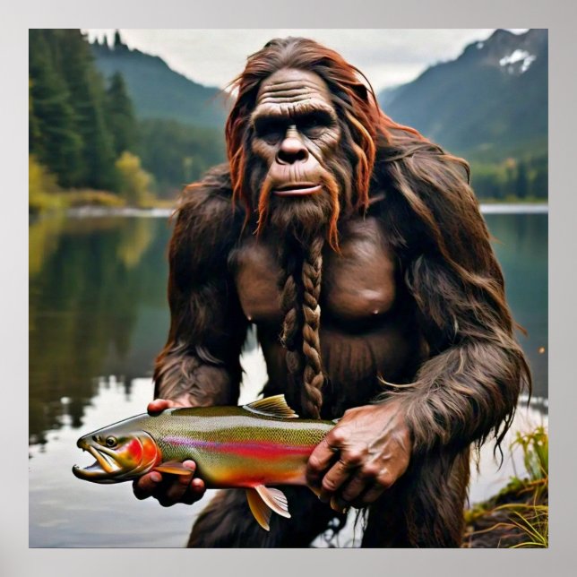 Bigfoot and Trout Poster (Front)