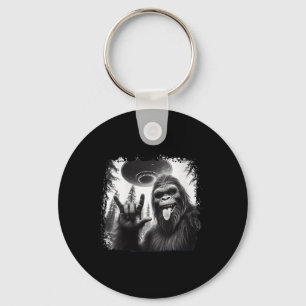 Bigfoot And Ufo Bigfoot Rock On - Hiking And Campi Key Ring