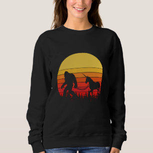 Bigfoot and Unicorn in one Retro Design Sweatshirt