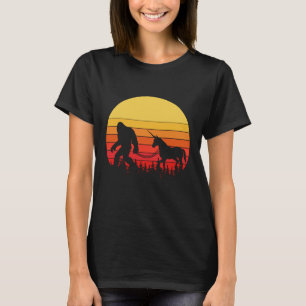 Bigfoot and Unicorn in one Retro Design T-Shirt