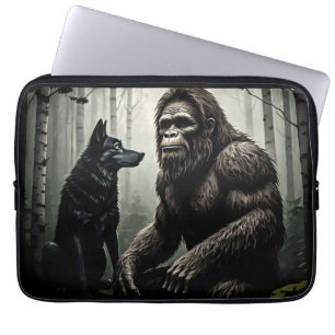 Bigfoot and Wolf  Laptop Sleeve