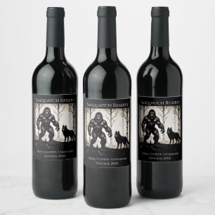 Bigfoot and Wolf Wine Label