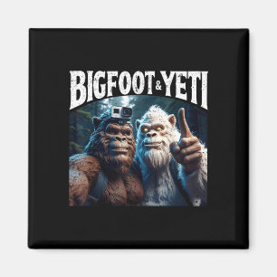 Bigfoot and yeti selfie funny camping hiking gift magnet