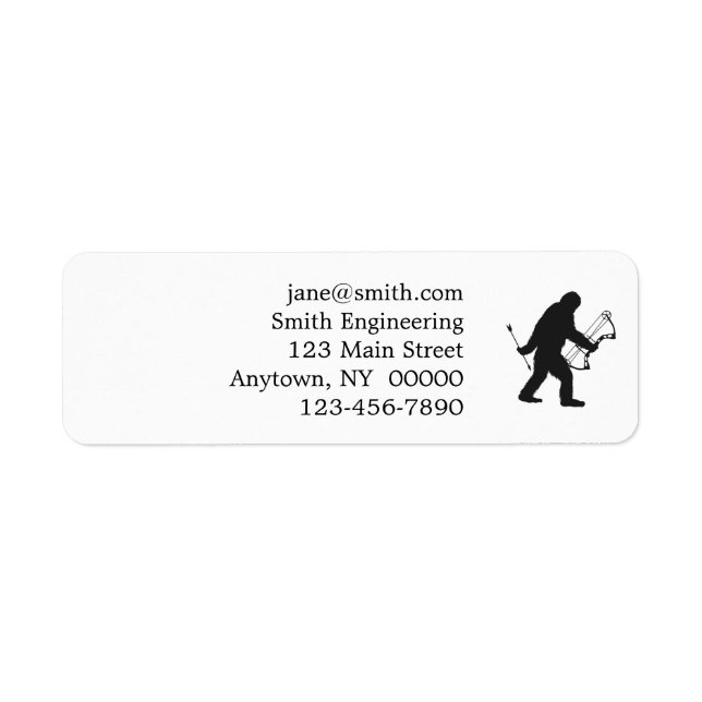Bigfoot Archer silhouette Return Address Label (Front)