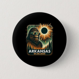 Bigfoot Arkansas Total Solar Eclipse 2024 Wearing  6 Cm Round Badge