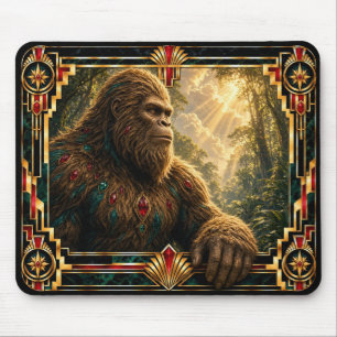 Bigfoot, Art Deco Mythical Mouse Pad