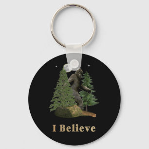 Bigfoot art key ring