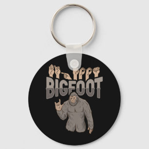 Bigfoot Asl Hand Gesture Deaf Hearing Loss Awarene Key Ring