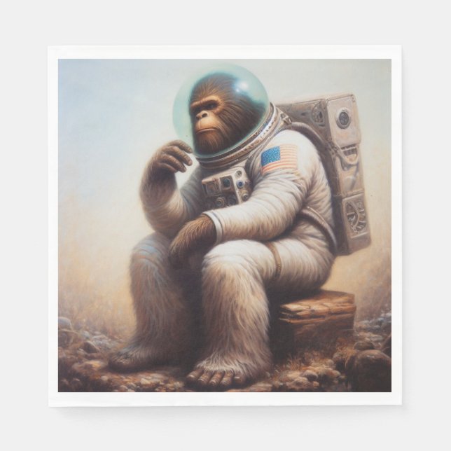 Bigfoot Astronaut Napkin (Front)