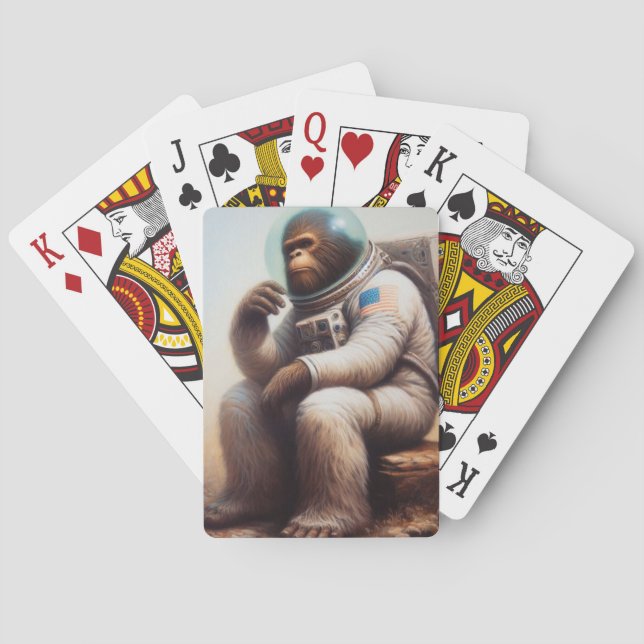 Bigfoot Astronaut Playing Cards (Back)