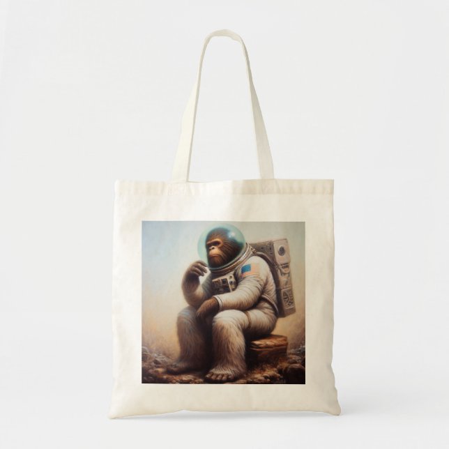 Bigfoot Astronaut Tote Bag (Front)