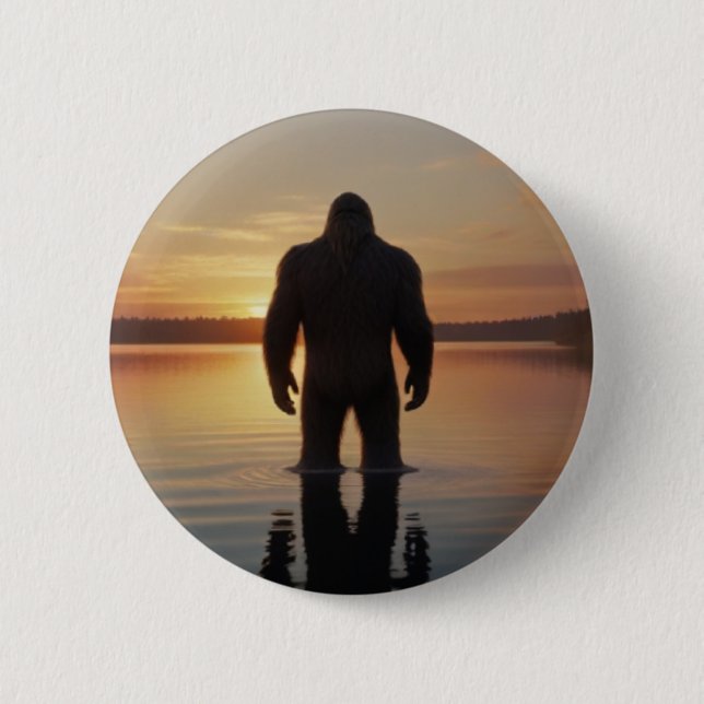 Bigfoot at Sunset Lake 6 Cm Round Badge (Front)