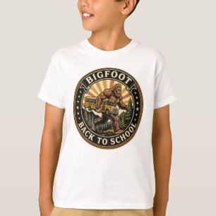 Bigfoot Back to School Funny Retro Monster  T-Shirt