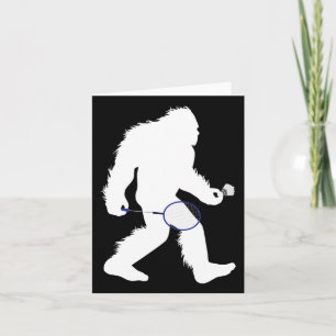 Bigfoot Badminton Player Sasquatch Shuttle Card