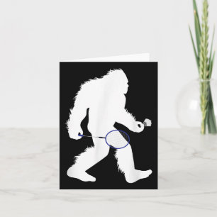 Bigfoot Badminton Player Sasquatch Shuttle Card