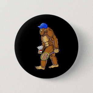 Bigfoot Badminton Shuttle Art Sports 6 Cm Round Badge
