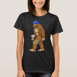 Bigfoot Badminton Shuttle Art Sports T-Shirt