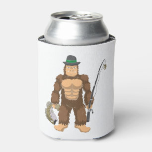 Bigfoot Bass Fishing Sasquatch Fisherman Can Cooler