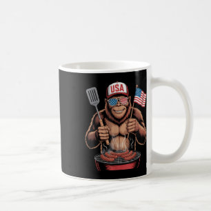 Bigfoot Bbq 4th Of July Funny Patriotic Sasquatch  Coffee Mug