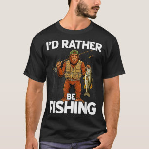 Bigfoot be fishing sasquatch bass funny men boy T-Shirt