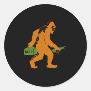 Bigfoot Beer Sasquatch Yeti Beer Lover Beer Bottle Classic Round Sticker