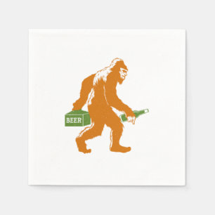 Bigfoot Beer Sasquatch Yeti Beer Lover Beer Bottle Napkin