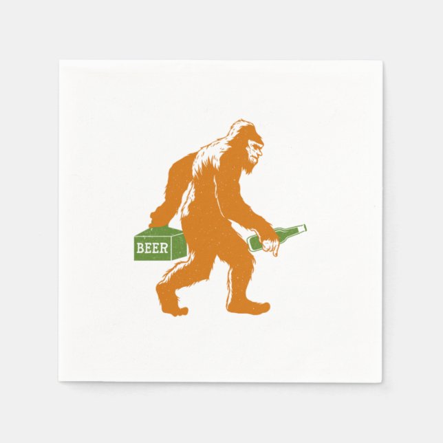 Bigfoot Beer Sasquatch Yeti Beer Lover Beer Bottle Napkin (Front)