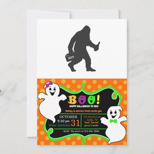 Bigfoot beer silhouette invitation (Front)