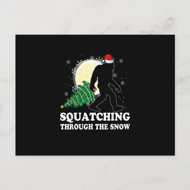 Bigfoot Believe Christmas Sasquatch Squatching Thr Postcard (Front)