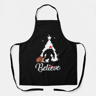 Bigfoot Believe Christmas Shirt Apron