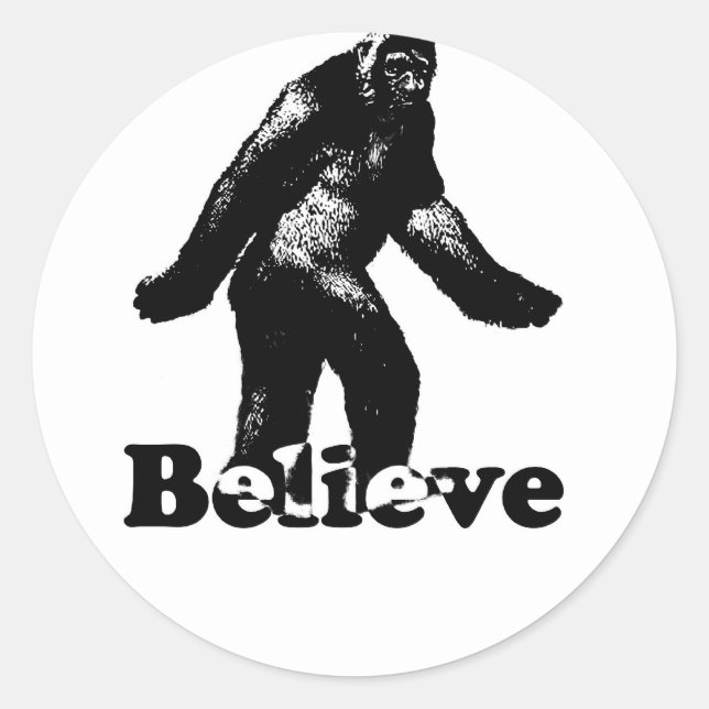 Bigfoot Believe Classic Round Sticker (Front)