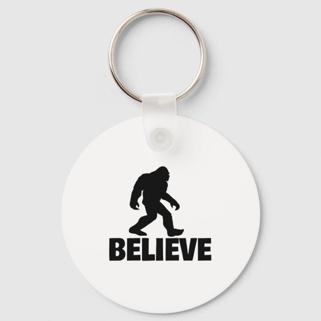 Bigfoot Believe Funny Believe Bigfoot  Key Ring (Front)