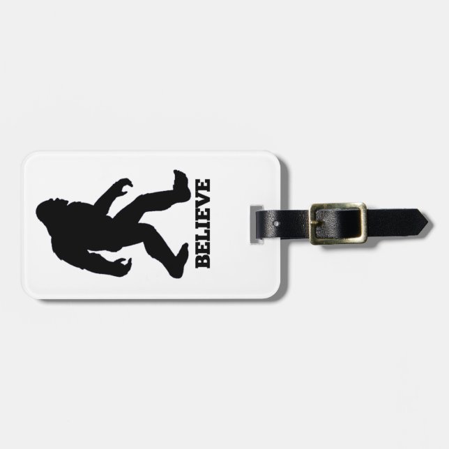 Bigfoot BELIEVE Sasquatch Luggage Tag (Front Horizontal)