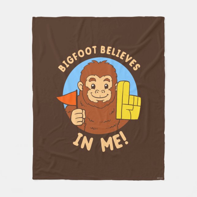 Bigfoot Believes In Me Fleece Blanket (Front)