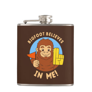 Bigfoot Believes In Me Hip Flask