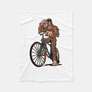 Bigfoot Biking Mountain Bike Mtb Funny Biker Sasqu Fleece Blanket