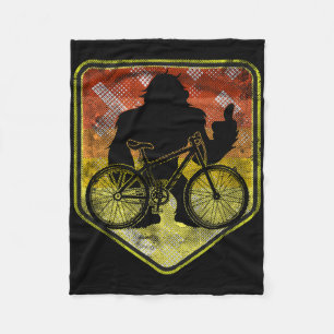 Bigfoot Biking Mountain Bike Mtb Funny Biker Sasqu Fleece Blanket