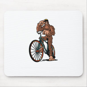Bigfoot Biking Mountain Bike Mtb Funny Biker Sasqu Mouse Pad